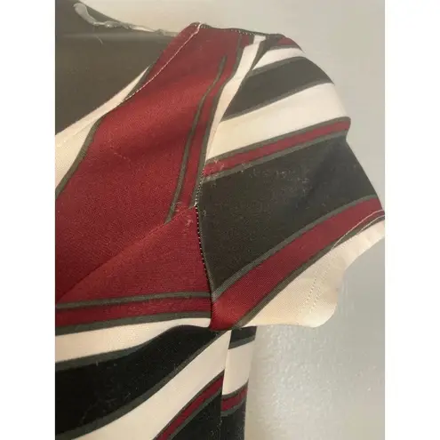 Dotted striped short sleeve dress Red Size XL