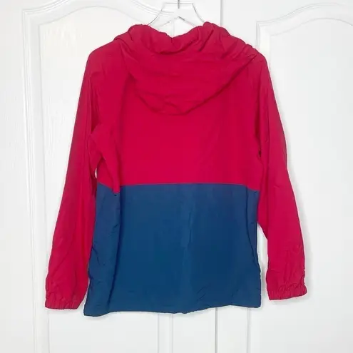 L.L.Bean  Anorak Jacket Red & Blue Size Medium Petite