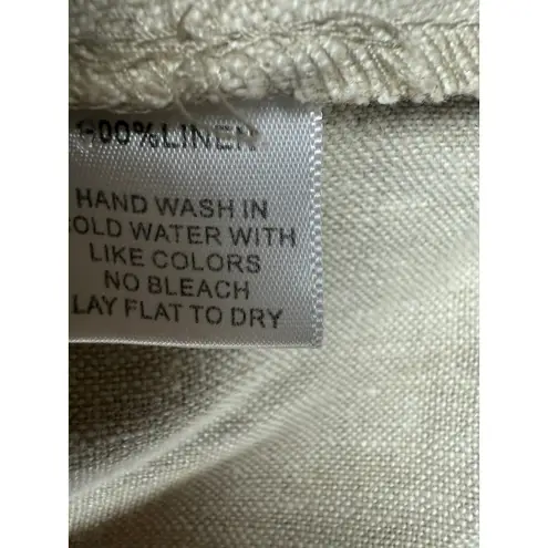 Olivia Moon Linen Blend Blazer Jacket Petite Large Neutral Career Minimalist - Image 3