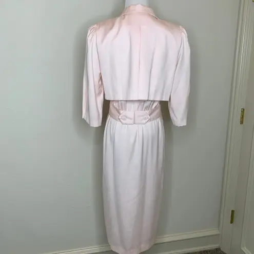 Vintage Pale Pink Double Breasted Coat Dress Sz Medium