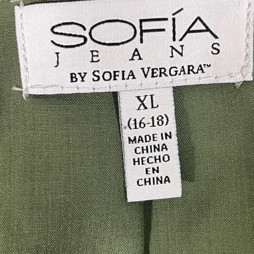 SOFIA JEANS SOFIA VERGARA LINEN BLEND BLAZER W/SRUNCH SLEEVE WOMENS XL GREEN NEW Size undefined
