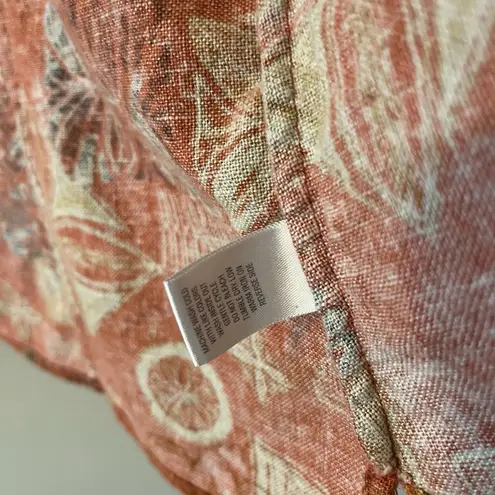 Christopher & Banks Orange Boho Citrus Retro 70s Jacket Linen Cotton Hippie Art To Wear Laganlook 1X