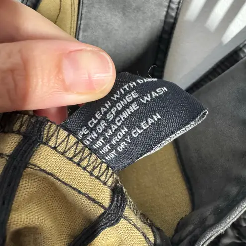 Last Kiss Corset Vest Women XL Gray Charcoal Vegan Leather Y2K Renaissance Punk