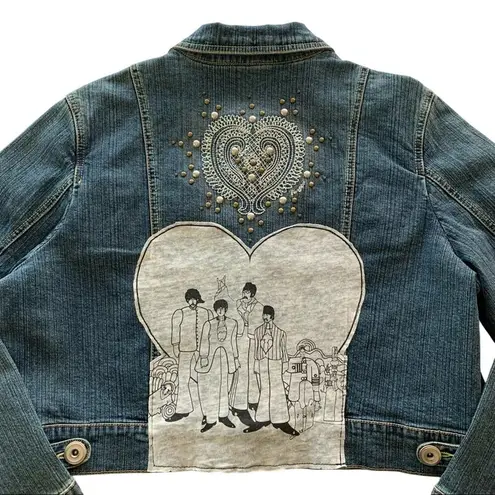Via Penny Lane Reworked Apparel | The Beatles Yellow Submarine Denim Jacket Blue Size 14