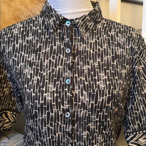 Garnet Hill Button Down Textured Gauze Cover-Up Dress Size Small