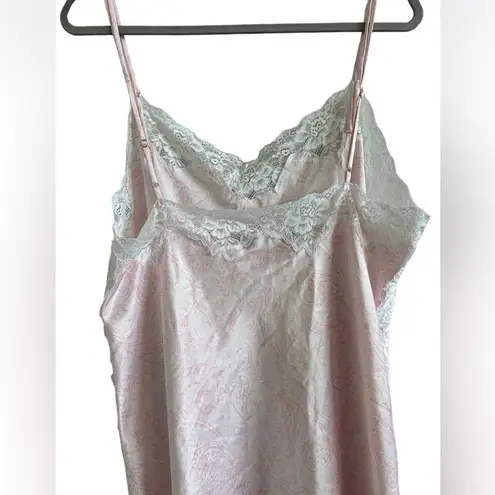 Ralph Lauren Elegant Lauren by  Pink Lace Trim Chemise - Size XL