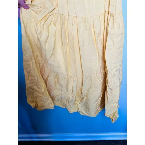 Derek Lam COLLECTIVE Yellow V-Neck Hourglass Twist Front Tiered Mini Dress 36