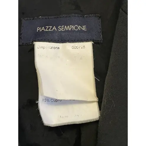 Piazza Sempione Long 4 Button Blazer Jacket Black Size IT 40 Italy Made Pockets