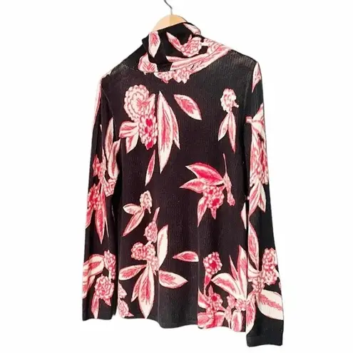 Nic+Zoe NWT Sweater Flowering Tundra Turtleneck Black Multi Size Medium NEW - Image 5