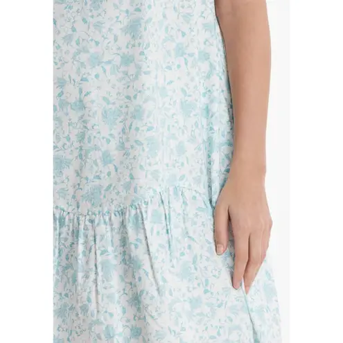 Tyler Boe Poppy Slvls Bottom Ruffle Toile Dress In Multi Blue