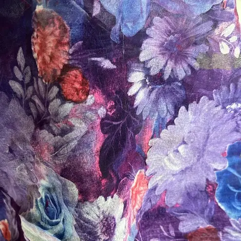 Purple Floral Semi Sheer Fashion Scarf