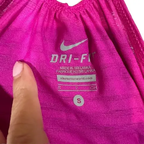 Nike  Dri Fit Pink Lightweight Crisscross Back Athletic Tank Top Women Sz S