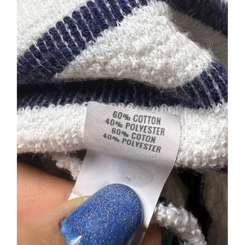 Aerie  Sweatshirt Oversized Sz S Blue White Stripe Crewneck Pullover Terry Boho