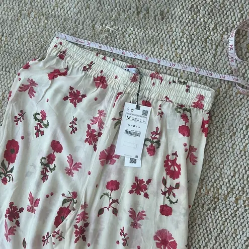 ZARA NWT  Floral High Waist Flowy Pants Size M