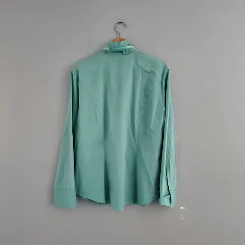 Ashley Stewart Floral Ruffle Button Down Shirt Top 12