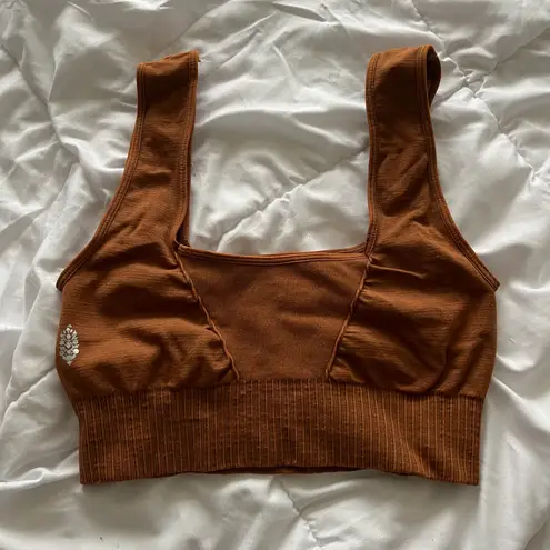 Free People Movement Square Neck Brown Tank Top