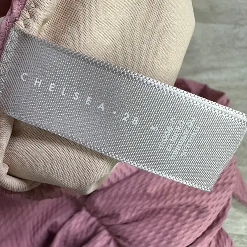 Chelsea28 Belted Textured One-Piece Swimsuit Pink Women’s Small