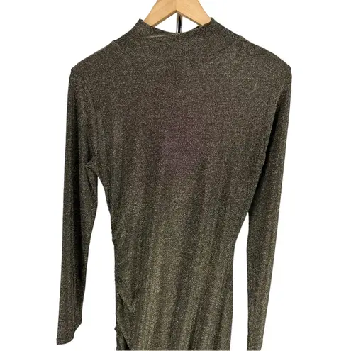 n:philanthropy Demetra Metallic Minidress Brown Gold Bodycon Stretch size Large