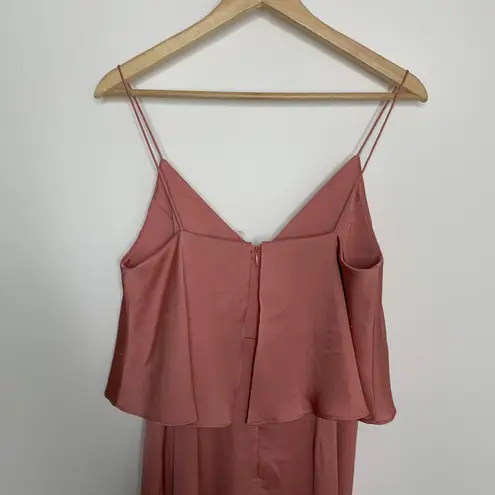 Shona joy Luxe Cocktail Frill Midi Dress Rose Women's US 4 Small