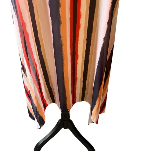 Alex Marie Striped Multicolored Shear Lined Asymmetrical Midi Women's Size Small