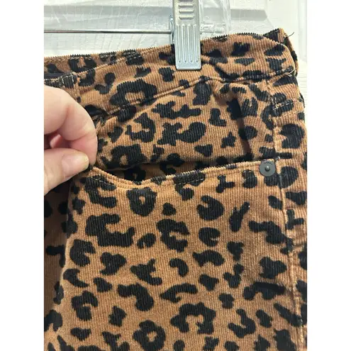 BLANKNYC The Bond Mid Rise Skinny Corduroy Leopard Print Pants Women's Size 33 Brown
