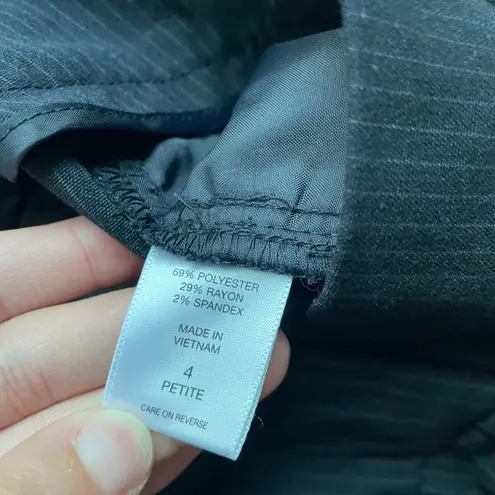 New York And Company Stretch Black Pinstriped Trousers