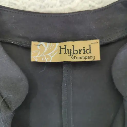 Hybrid & Company Unstructured Blazer Jacket Collarless Women's Sm Stretch Peplum Black