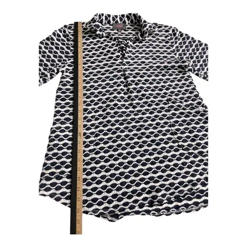 Forcynthia Beachwear Women Collar Long Sleeve Swim Pockets Cover Up Dress size M Blue Size M