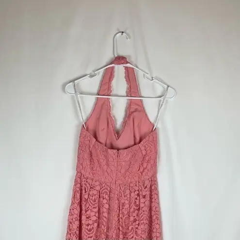 David's Bridal David’s Bridal Coral Lace Halter BalletCore Party Event Dress NWOT Size 2