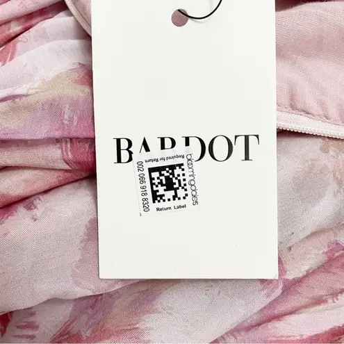 Bardot NWT Zelina Long Sleeve Mini Dress Corset Bodice Pink Floral Size 4 NEW