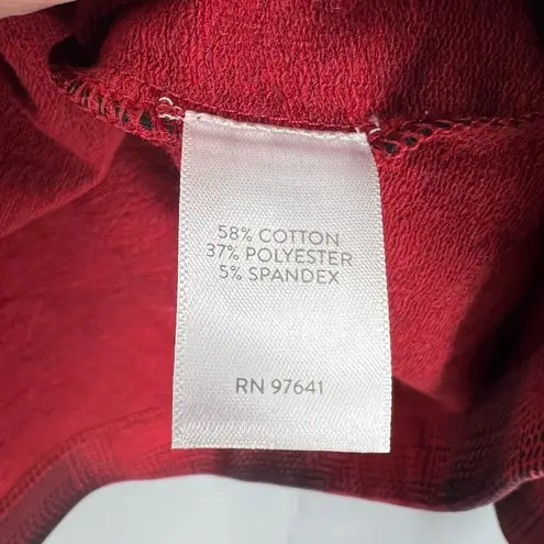 J Jill Fit Top Red Plaid Pullover Knit Long Sleeve Size Small New