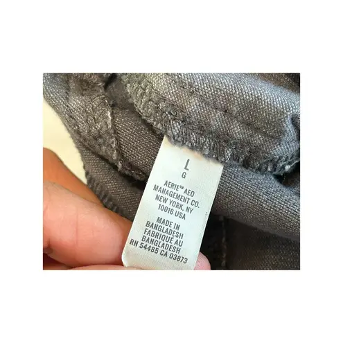 Aerie  Werk & Play Corduroy Overalls Smoked Gray Cuffed Straight Leg Size Large