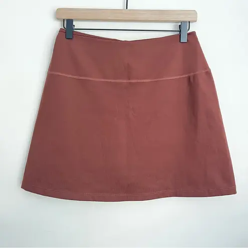 Girlfriend Collective  women chocolate brown sport Skort skirt shorts L