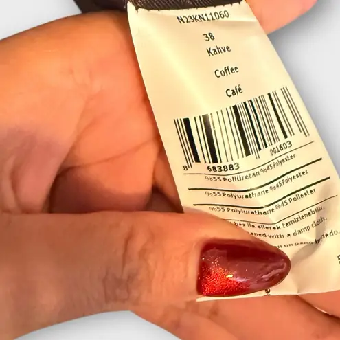 Nocturne Belted Pleather Trench Coat – Size M (NWT) Brown Size M