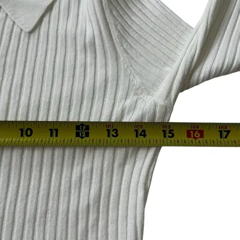 Dress Forum White Knit Blouse Women Top Size Small | 48-8