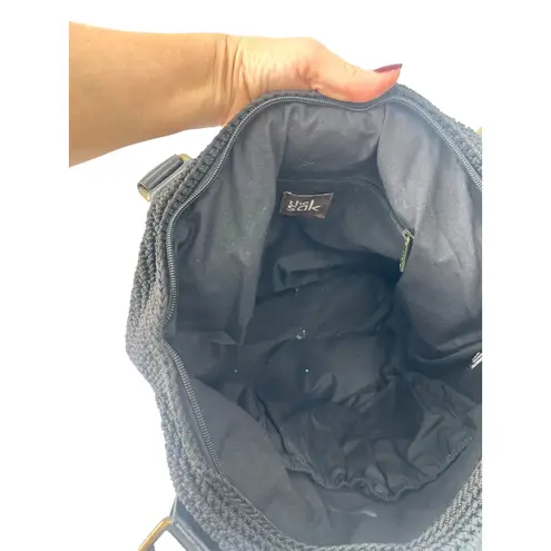 The Sak . Knit Purse Bag Shoulder Large Crochet Black Faye Tote