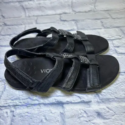 Vionic AMBER Black Leather Slingback Sandals Comfort Arch Support Women Size 9