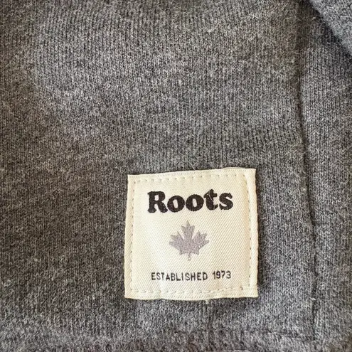 Roots  Gray Zip Down Hoodie Sweatshirt Jacket