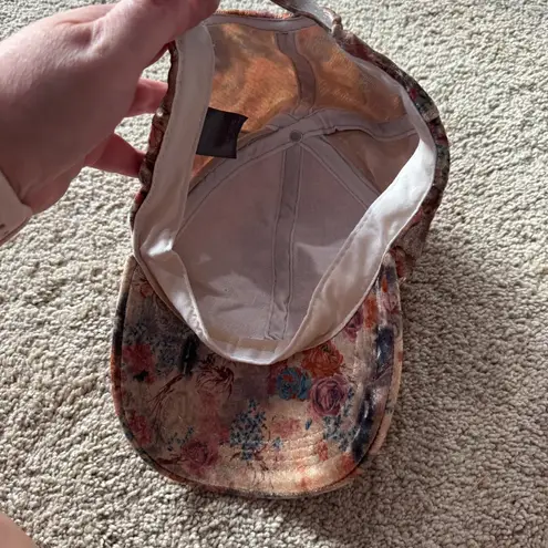 Massini Watercolor Floral Velour Baseball Cap Hat Adult One Size Adjustable 1990s