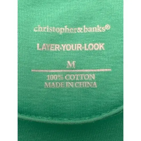 Christopher & Banks  Layer Your Look Sleeveless Top M 100% Cotton Teal