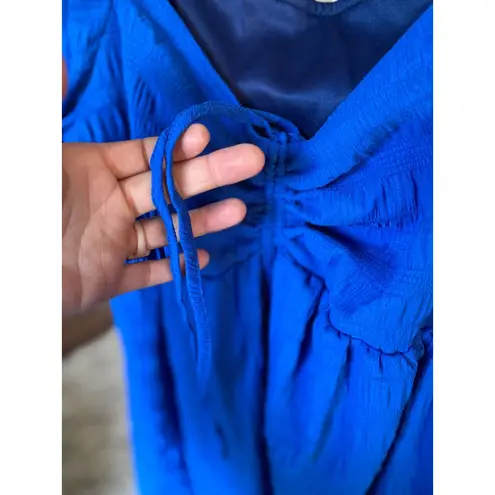 None Mini Dress puff sleeve textured cottagecore tie bust XXL Spring Summer Classy 2X