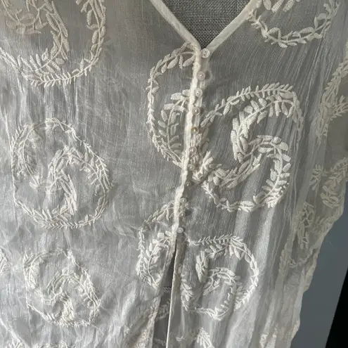 On The Road Ivory Sheer Embroidered Coverup