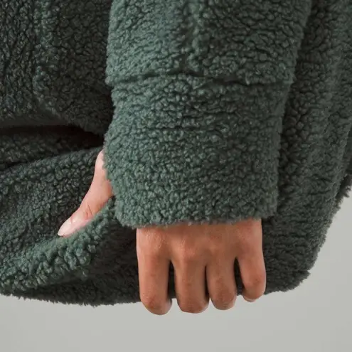 Lululemon  Scuba Oversized Half-Zip Fleece Hoodie Dark Forest M/L Gold - Image 3