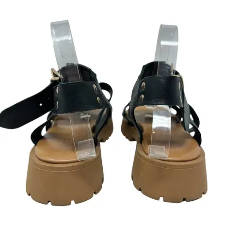 275 Central Isaiah Sandals Fisherman Chunky Leather Black Size 40 US 10