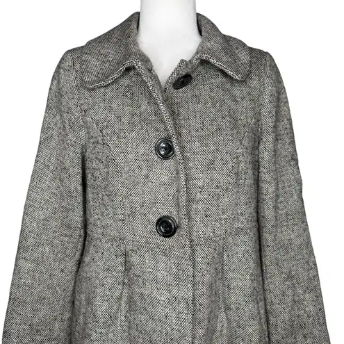 Gap  Y2K Tweed Wool A Line Swing Pea Coat M Coquette Pin Up Textured Jacket - Image 5