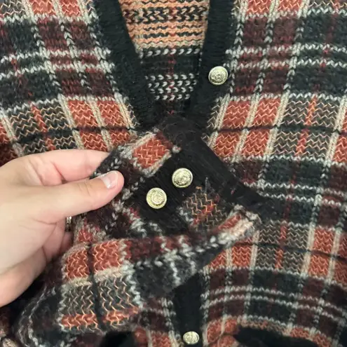 Vintage Milano Design Group Plaid Button Down Sweater Women's Size Large Mohair - Image 4