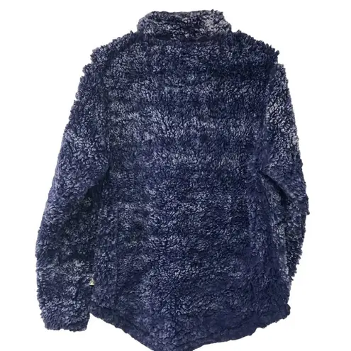 Simply Southern  Navy Blue Fuzzy Sherpa Quarter Zip Pullover Size Small Soft Cozy