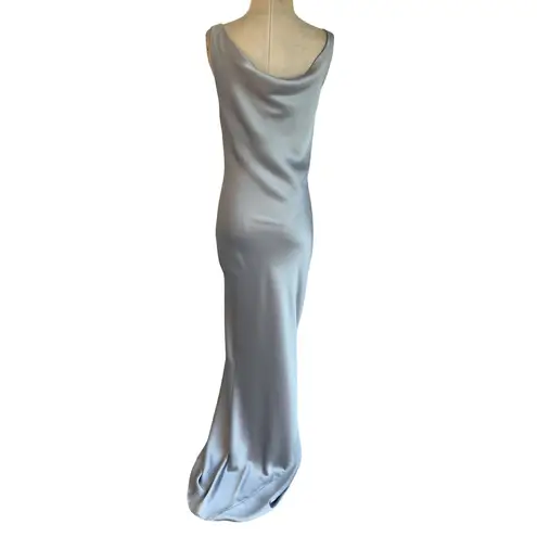 Norma Kamali Maria Gown in Silver Small New Womens Long Maxi grey dress