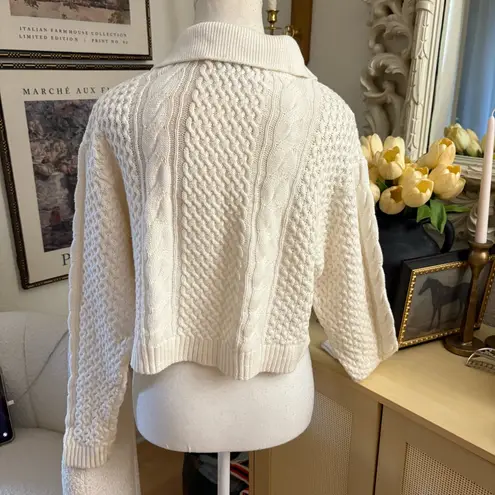 L'Academie L’ACADEMIE Miles Cable Pullover Sweater in Cream Size XS