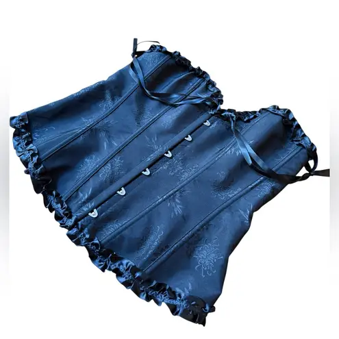 Scarlet Darkness Black Jacquard Goth Grunge Shaping Intimate Lingerie Corset Top Size 10